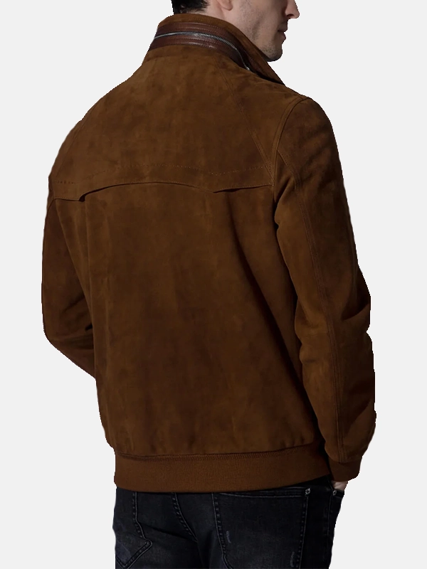 men’s vintage suede brown leather trucker bomber jacket men’s vintage suede brown leather trucker bomber jacket